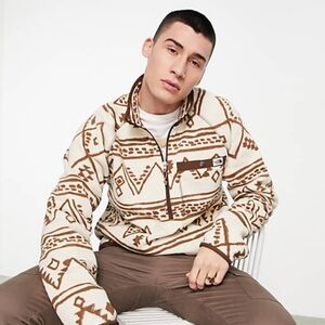 The North Face Mens Printed GORDON LYONS 1/4 Zip Fleece Pullover Sweater